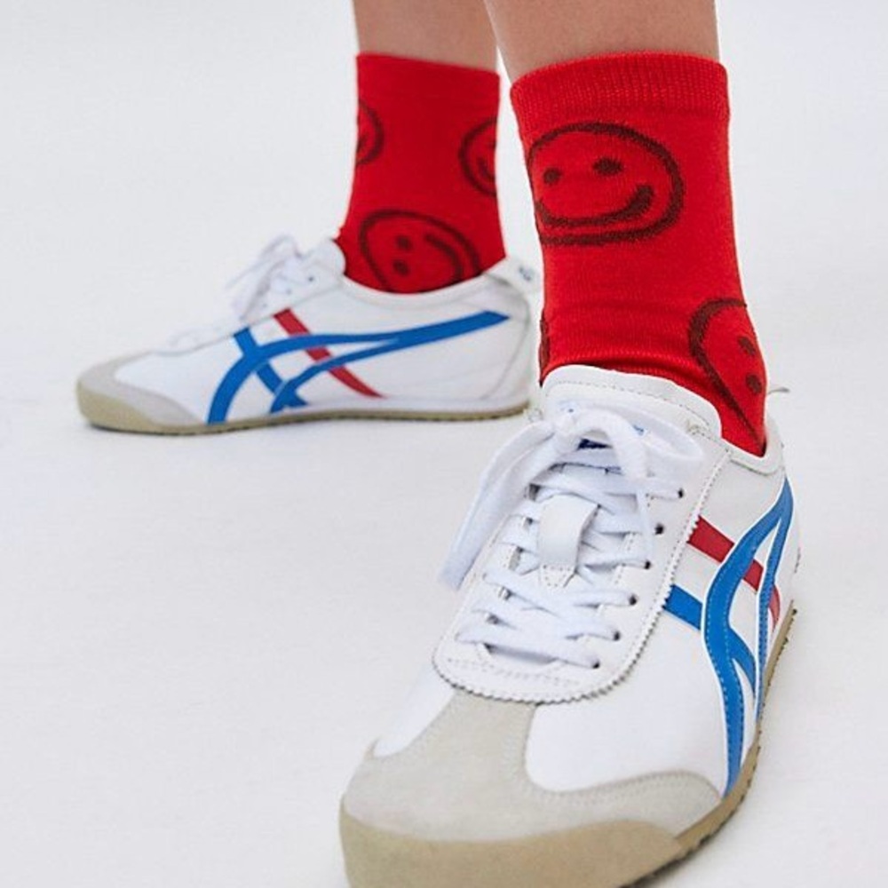 BAGGU—(2 Pairs, @jennifer_leo) Happy Crew Sock, Red NWT